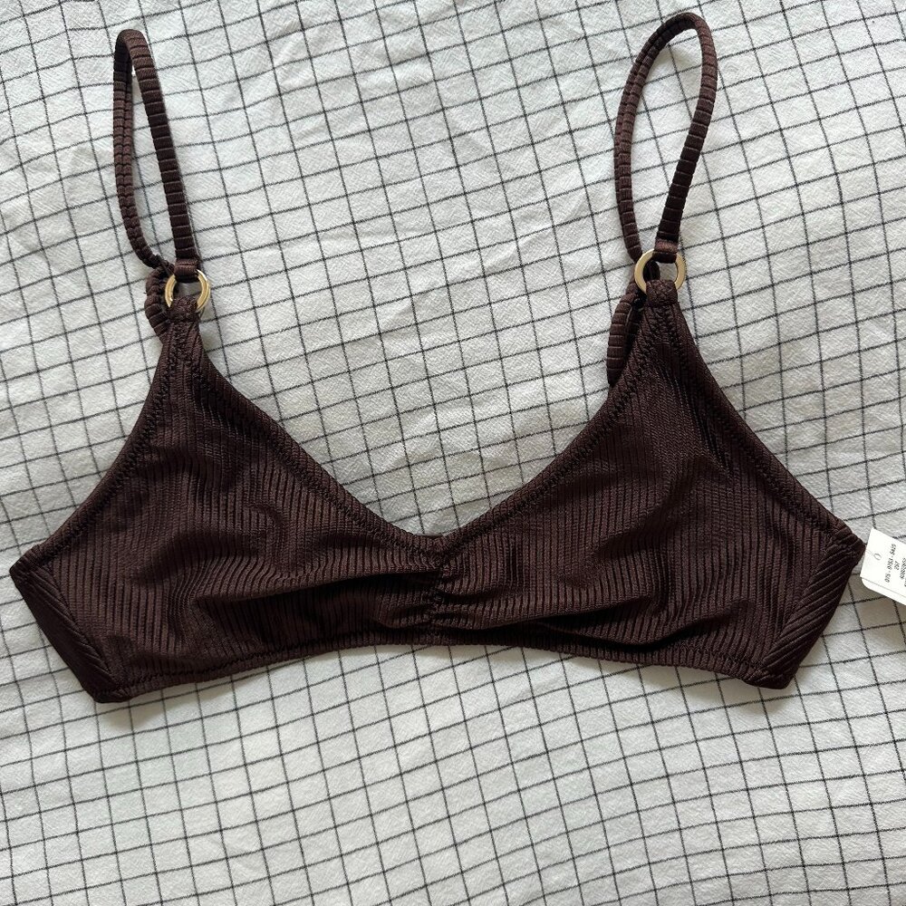 Aerie Beach Babe Shine Rib Voop Bikini Top